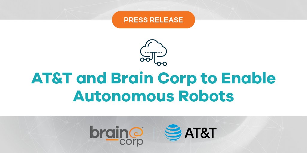 braincorp's tweet photo. We've partnered with @ATT to enhance our #BrainOS platform and scale new #IoT and #AI applications on our #robots such as #shelfanalytics, which helps #grocers and #retailers manage restocking and merchandising efficiently. Read more here: https://t.co/sfzvnZDsoR https://t.co/DzldaXdPpl