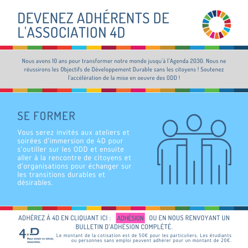 Asso4D's tweet photo. [Adhésions 2020] 

Adhérez à 4D pour se former via des ateliers et des soirées et s’outiller sur les #ODD. L’ #agenda2030 ne peut être mis en œuvre sans les citoyens. #10togo

Soutenez nous en devenant adhérents de l’association 4D ! Adhérez sur : https://t.co/88FtWkvg2K . https://t.co/yaNJOkWwDB