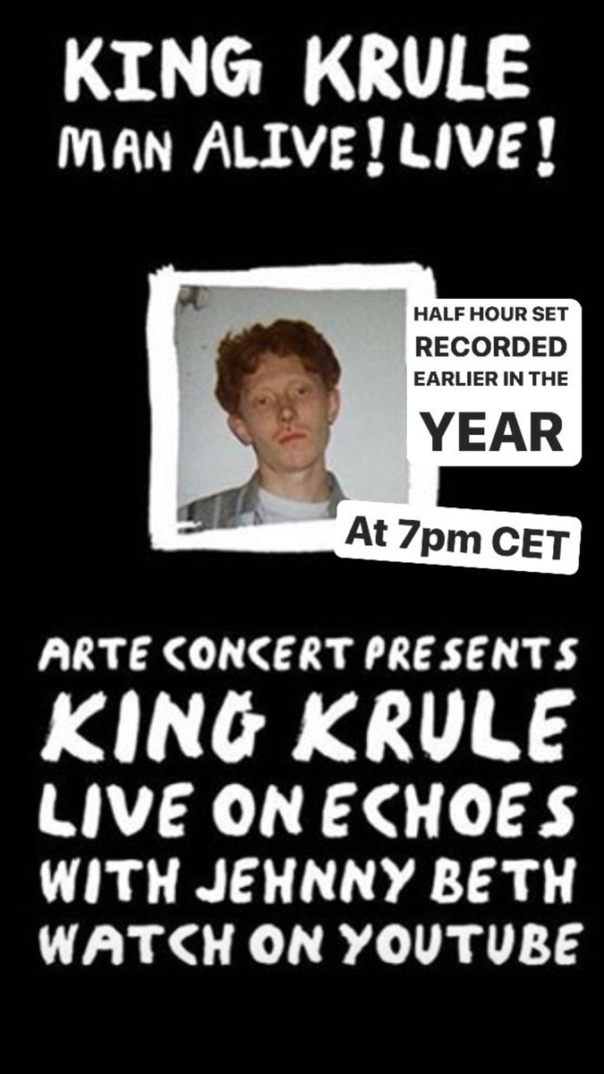 KingKruleUK's tweet photo. Guys, click this link to watch King Krules live performance:
https://t.co/4jfdx2BK7h
It'll be on in 3 hours
#KingKrule
#ManAlive
#Theooz https://t.co/yWx0BBCXRd