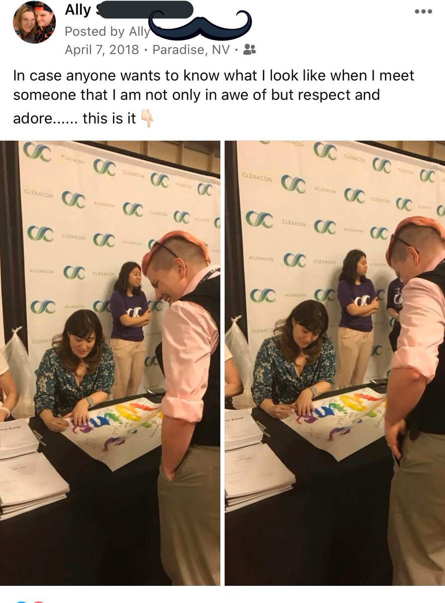 Asand101423's tweet photo. Thank you FB for reminding me that two years ago @brit_kimberly captured my awkwardness and that meeting @emtothea can make me turn the same color as my hair and shirt. 😂🤦🏼♀️ #IAmAwkward #ButIOwnIt #BestDayEver https://t.co/kb9m2QkPAE