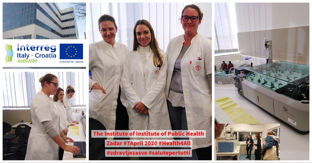 AdswimProject's tweet photo. April72020 marks the celebration of #WorldHealthDay. The Institute of Public Health Zadar is one of the #adswimproject partners, committed to #health for all and to the protection of the environment since 1944. #Health4All #salutepertutti #zdravljezasve ➡️https://t.co/UOmKnhBXC3 https://t.co/l0w9Xts8sQ