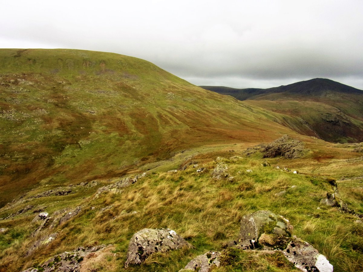 StanLeigh18's tweet photo. My #Lakeland tour of #Wainwrights continues - lowest summits to the highest 
#Seatallan #WesternFells-121st on the list - 2266ft  in the Pictorial Guide
#GreendaleTarn nearby 
- Heading for #Seatallan from #Middle Fell
- summit views - towards #Sellafield &amp; #Scafells https://t.co/IjROV33807
