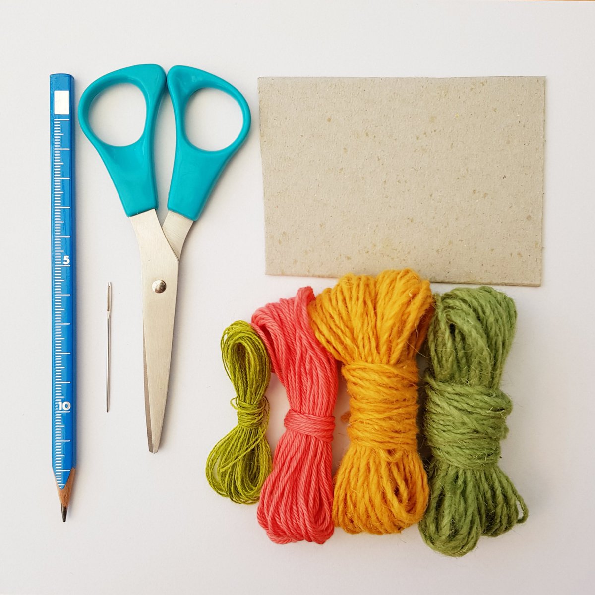 You will need:PencilScissorsNeedleCardboard - eg old shoe box / cereal packetYarn/thread/string - use whatever you have available