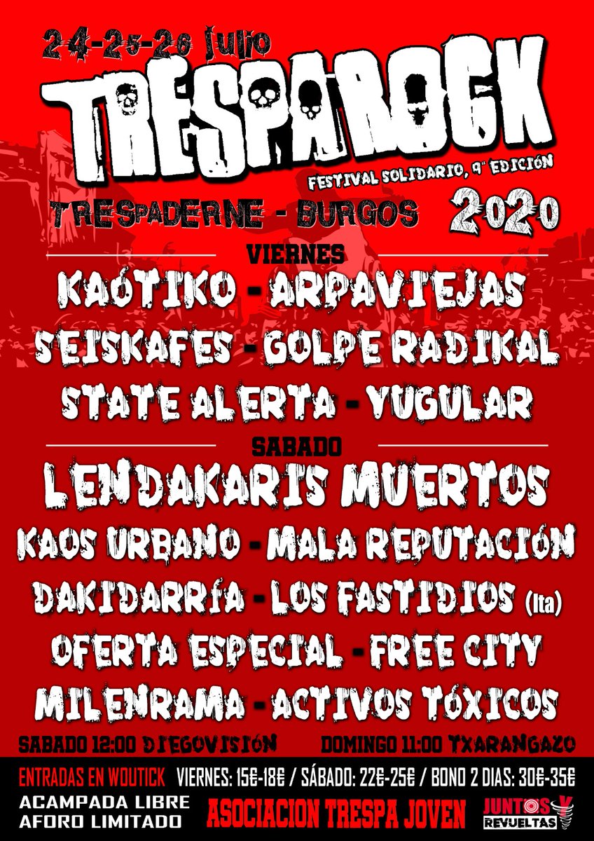 Tresparock2019's tweet photo. CARTEL POR DÍAS TRESPAROCK 2020 💥 https://t.co/vFjtITT2MK