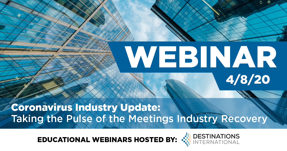destintl's tweet photo. This week’s update will present how the meetings market is responding to both the cancellation and rescheduling of events and the challenges CVBs currently face. Panelists include Northstar Meetings Group, @simpleview and @destinationdc. Register here: https://t.co/RekCDbXfrx https://t.co/t6M7BOnEhv