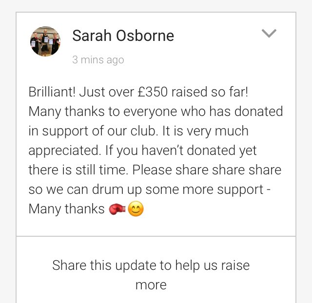 AbcChadwell's tweet photo. Wow! Many thanks to all! Please keep sharing 🥊 #KOCOVID19 @England_Boxing https://t.co/MkzoCinjPi