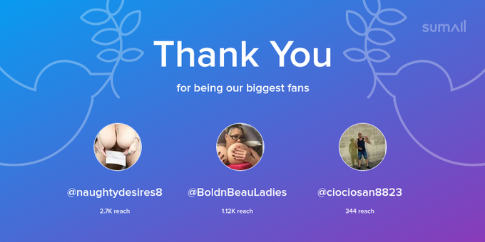 Our biggest fans this week: naughtydesires8, BoldnBeauLadies, ciociosan8823. Thank you! via https://t<a href="/tag/adultwork"class="tags"><span>#adultwork</span></a>