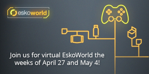 Eskocompany's tweet photo. Join us for an abbreviated virtual version of #EskoWorld! Still taking place the week of April 27, join from the comfort of your own home. Register for as many sessions as you want and receive the recording if you can't attend. https://t.co/ePu0j2ItIV https://t.co/Obuk6mrjlO