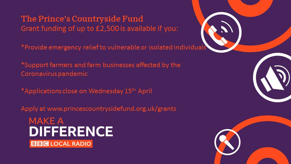 The Prince’s Countryside Fund is releasing Emergency Funds for farming and rural community groups in  #Cornwall. Apply by 15 April. #BBCMakeADifference in rural communities. 