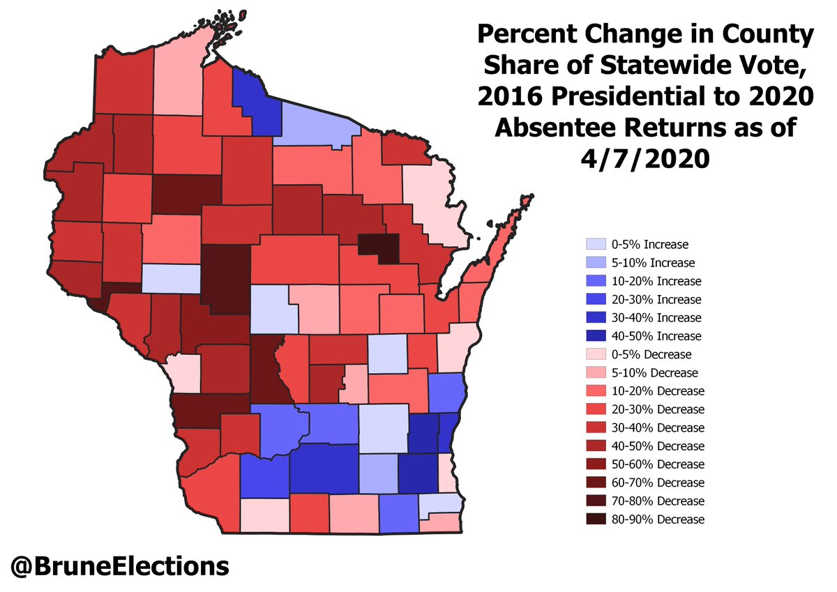 Ryan Brune On Twitter Alright A Small Thread And A Map Re Wisconsin Supreme Court Race The Election Is A Mess And We Know Very Little But We Do Know Where Returned