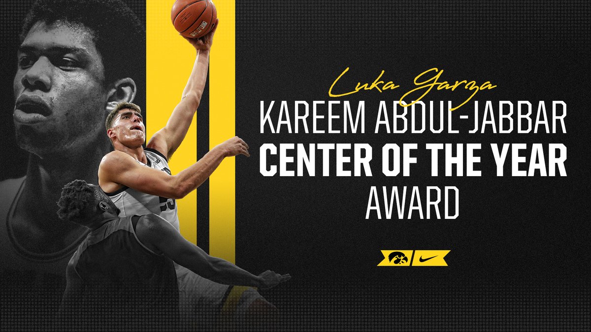 IowaHoops's tweet image. Best big man in all of college basketball, @LukaG_55 named recipient of the Kareem Abdul-Jabbar Center of the Year Award: bit.ly/3e1ciU0 

#VoteGarza | #Hawkeyes