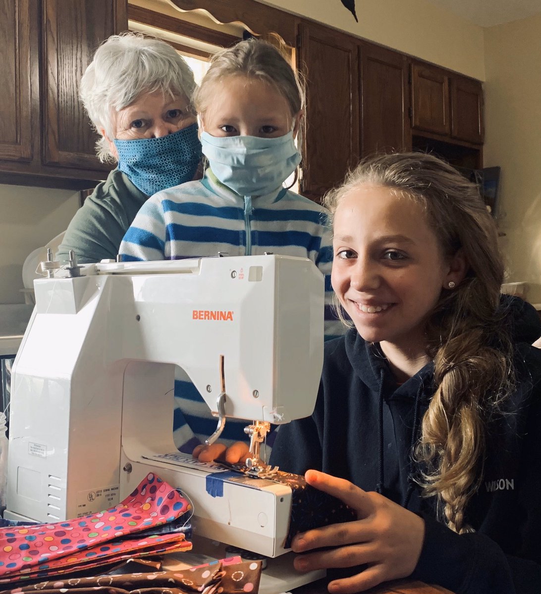TRDHD's tweet photo. Kay, Emma &amp; Stella Wilson making masks to donate! #TeamKentucky #TogetherKy #AllOneTeam https://t.co/xiKwenHhJv