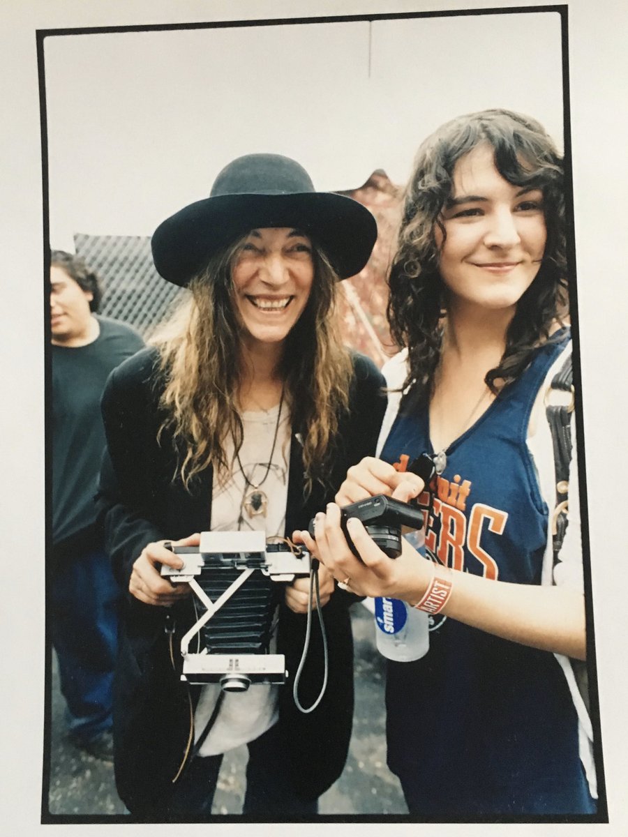 Danny_Clinch's tweet photo. Patti and Jesse Paris Smith at Lollapalooza a few years ago . What joy i see when Patti is with her children . I love that they both have cameras , in fact Patti took a polaroid of me and i cherish it . #DCPHOTOSOFJOY #musicismedicine #laughteristhebestmedicine #pattismith https://t.co/NjXlS1HM2N