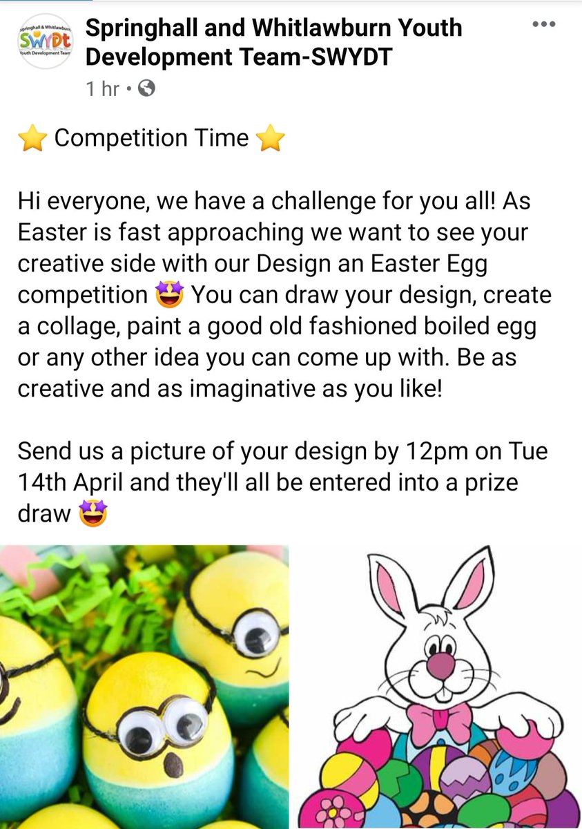 We're running a Design an Easter Egg competition over on our Facebook page! check out the image below for more details and get involved 🤩