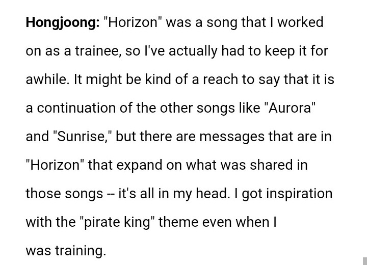 he wrote horizon when he was still a trainee