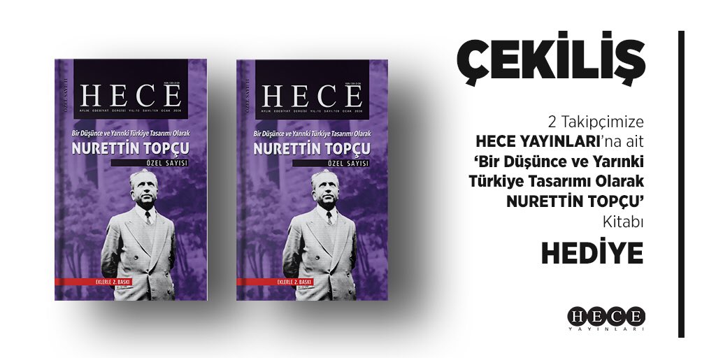 topcunurettin's tweet photo. Hece Yayınları'ndan çıkan 'Bir Düşünce ve Yarınki Türkiye Tasarımı Olarak NURETTİN TOPÇU' kitabı yeni baskı, çekilişle iki takipçimize hediye edilecektir.

Katılım Şartları:

📌@heceyayinlari ve @topcunurettin‘i takip etmek

📌Bu gönderiyi RTlemek

🗓Son katılım: 12 Nisan, 23:59 https://t.co/svYcBvbkuB