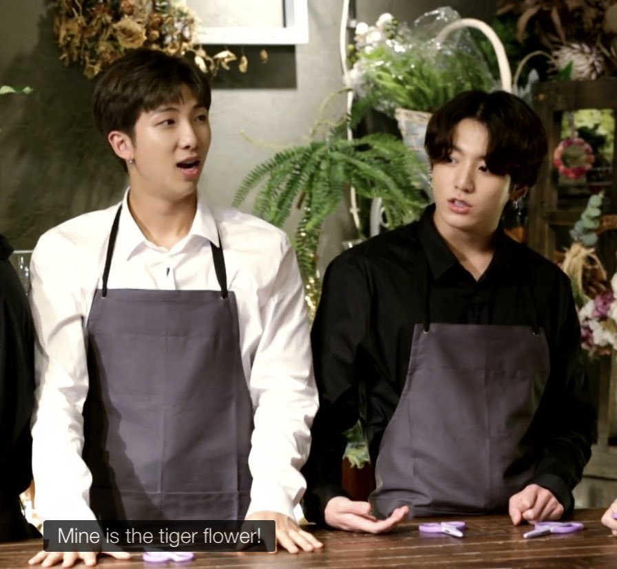 Joon and Kook know their birth flowers already, and Joon is like HELLO, MINE IS CLEMATIS, IT’S OVER THERE, I CAN ID IT, IT’S MINE, BE IMPRESSED while Kook is all, “Soon, I will have a tattoo of a tiger lily.”