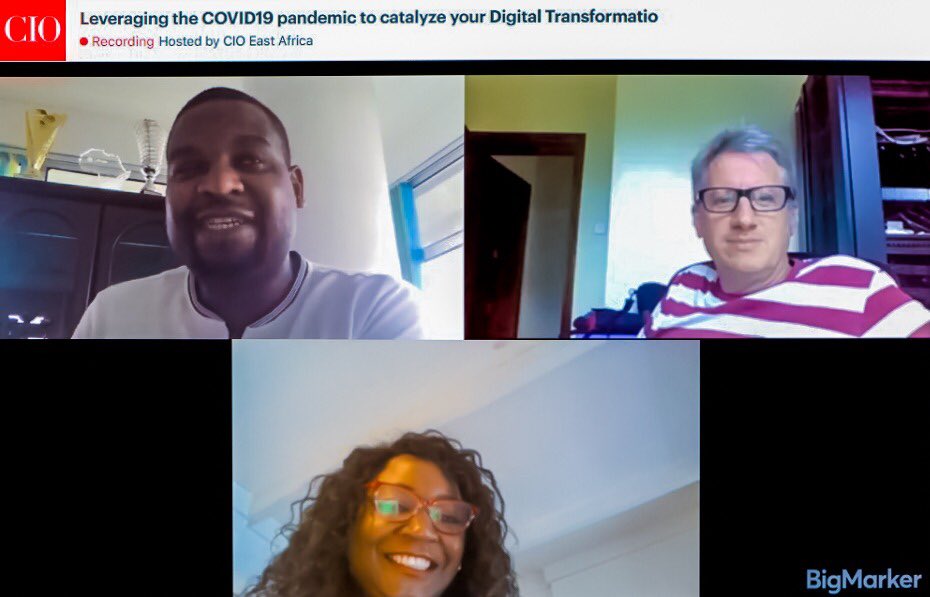 dx5ve's tweet photo. #WorkingFromHome is the new norm to curb the corona pandemic & to facilitate the #DigitalisationAgenda. βWeβre still a team whether working within 4walls or not,β @laurachite while winding up the first of the #CIOWebinarSeries.
@LiquidTelecomKe @SafaricomPLC @benliquidkenya https://t.co/8W6ANWH9dA