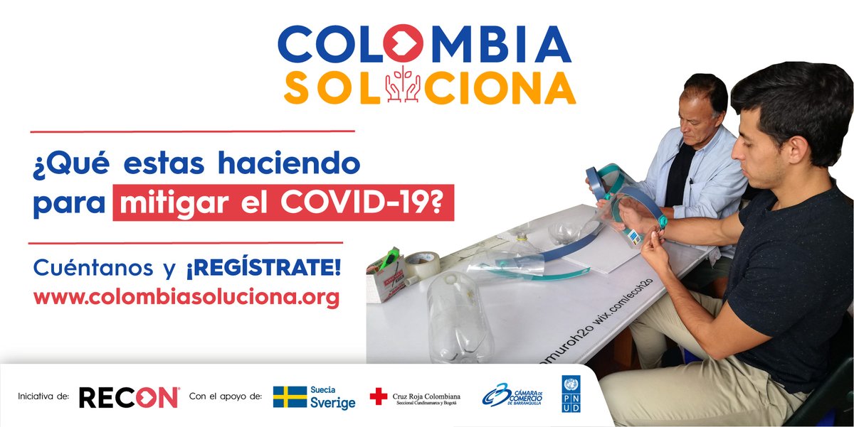 Si tienes una iniciativa que ayude a mitigar los efectos del Covid-19 en materia de Salud y Bienestar, Desarrollo Agrario, Equidad de Género, Educación, Medio Ambiente y Economía Naranja, súbela a Colombia Soluciona y busca donaciones. ver: colombiasoluciona.org