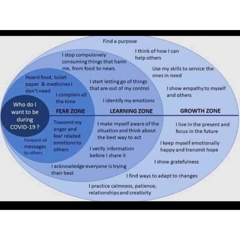 For most of us, COVID-19 has triggered a number of emotions. Today, take a moment to consider what zone you are currently in and where you would like to be.