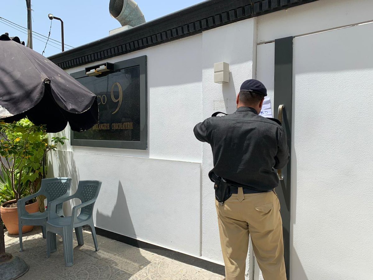 DCSouthKarachi's tweet photo. #Lockdown violations in #Karachi would be dealt sternly Cafe #Coco9 sealed today, which was open & delivering despite Govt Ban on eateries. Care for yourself and care for others during #CoronaInPakistan #StayHomeSaveLives https://t.co/ipMvGAHE1E