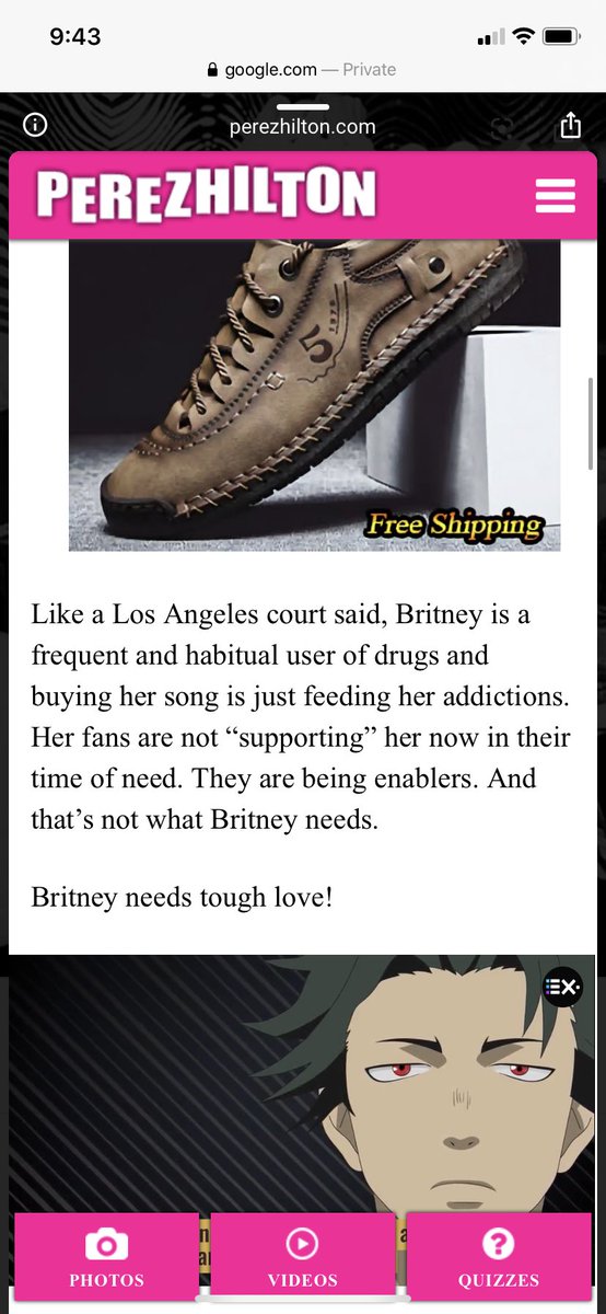 When Britney’s 2007 single Gimme More went #1 on iTunes, Perez freaked out and called this “unacceptable”, claimed it “needed to be stopped!” and that buying her song is “feeding her addictions”. He urged readers to “boycott Britney”, and referred to this as “tough love”.