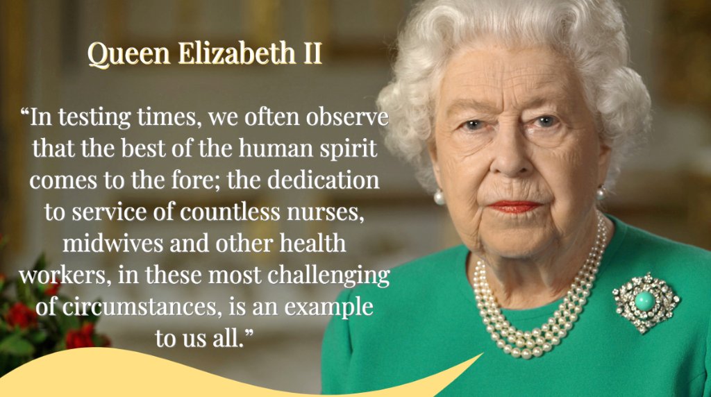 CBSNews's tweet photo. THANK YOU: Queen Elizabeth II thanks healthcare workers around the world for their "selfless commitment and diligence" on #WorldHealthDay https://t.co/UjShdyMC19