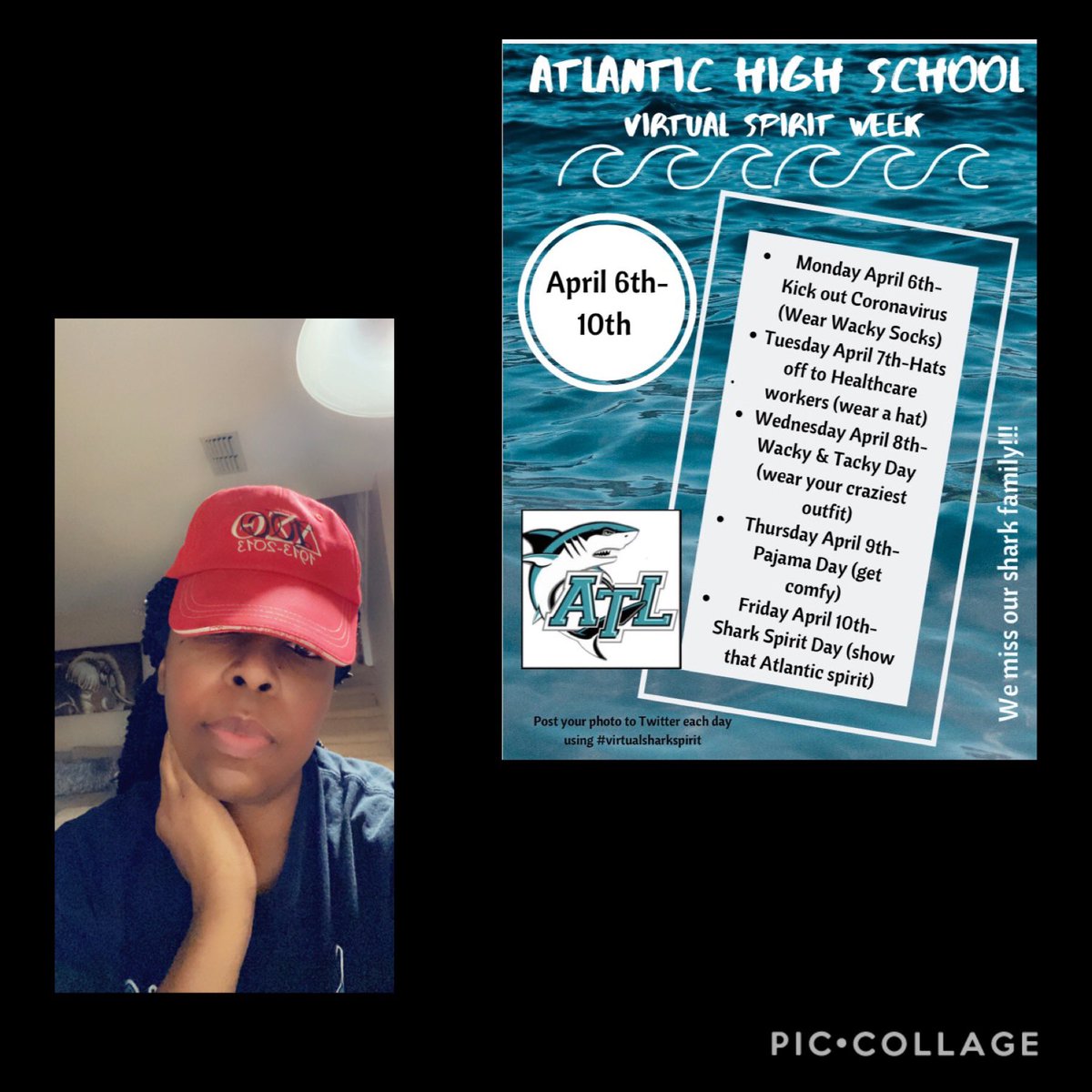 Teejay137's tweet photo. Day 2 Hats off to Healthcare workers! #VirtualSpiritWeek #ahssharks π¦π¦ https://t.co/t1Vul5SjAV