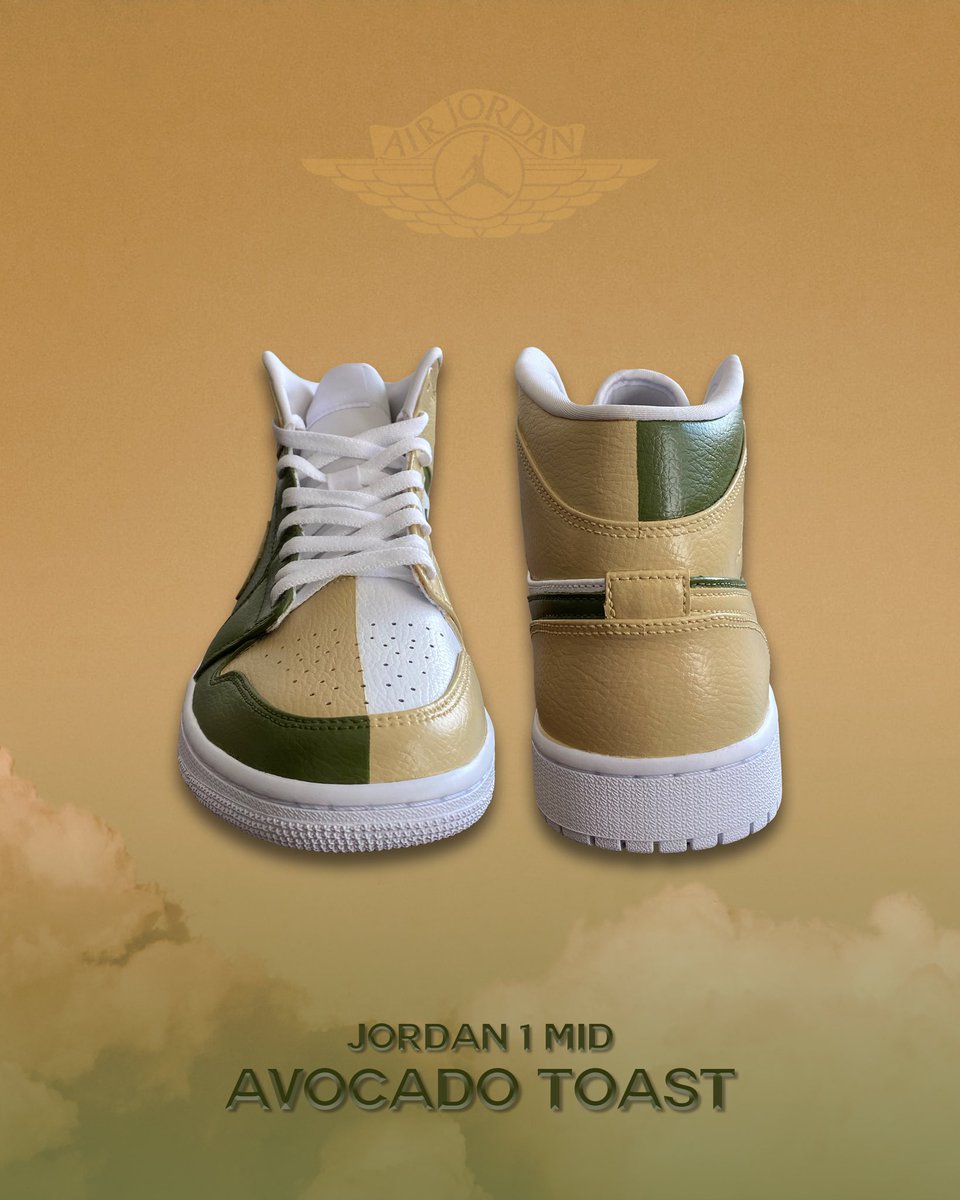_xjreyes's tweet photo. Custom Jordan 1’s by me 😎 The ‘Avocado Toast’ 🥑🍞 HMU for customs 🤙🏽 https://t.co/yVELaYZHqC