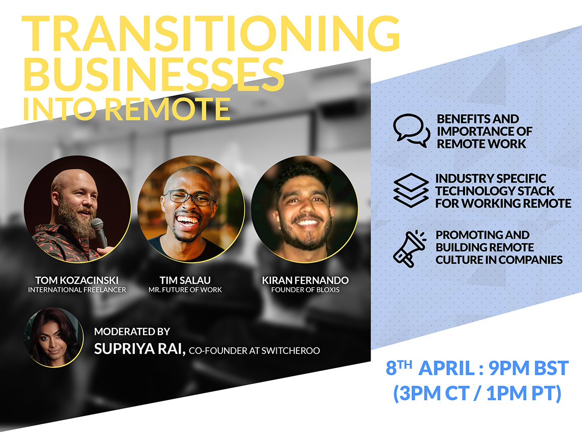 Tomorrow I'm doing another LIVE Webinar with Tim Salau and Kiran Ferando. Signup for free here: remoteheroes.org

I'm so happy that Remote Heroes initiative that spawned from <a href="/TheIndieClub/">Indie Club</a> is moving forward.

#remoteworking #remotework #futureofwork