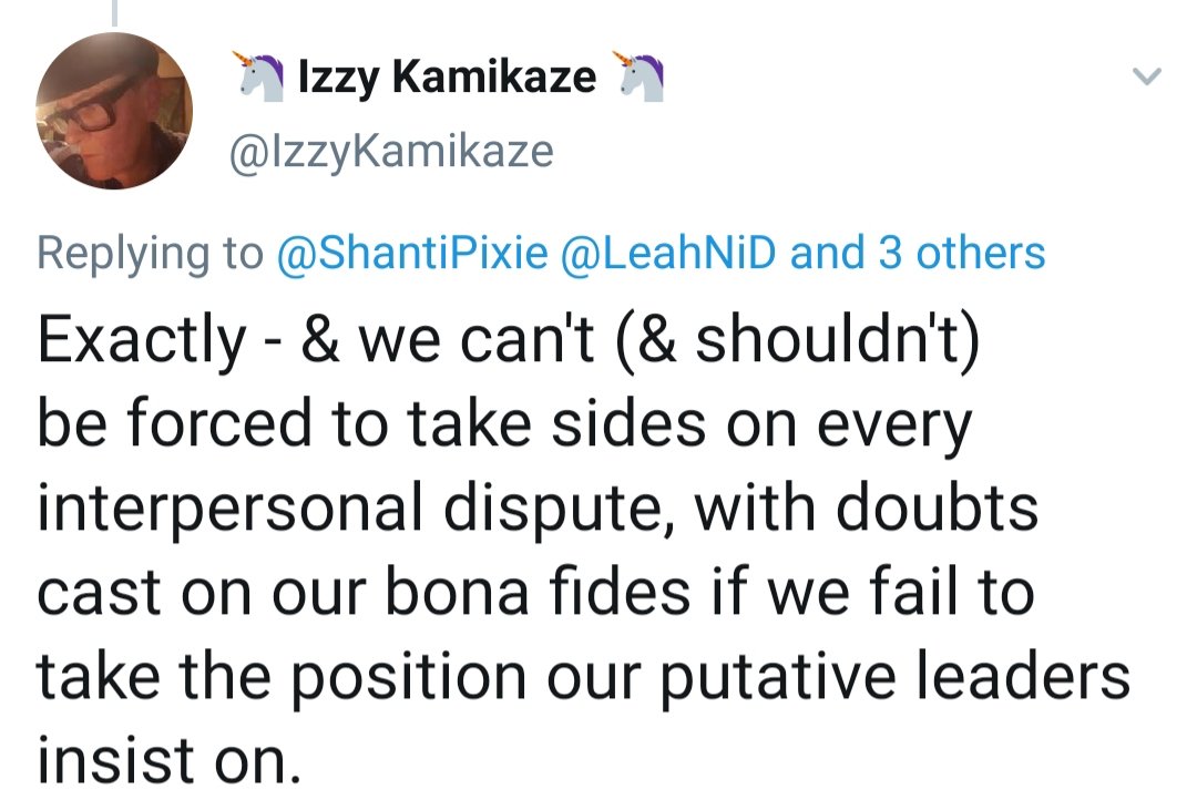 "Interpersonal dispute" that the new term for a campaign of malicious lies, slander, threats & blackmail? Ppl were forced to do nothing, NOTHING, except listen to what a fellow antifascist activist was saying instead they refused to & sided with someone who is not an antifascist.