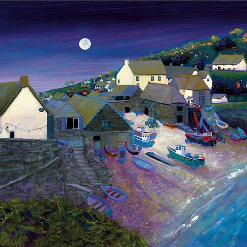 'It is spring, moonless night in the small town, starless and bible-black, the cobbledstreets silent and the hunched courters'-and-rabbits' wood limping invisible down to the sloeblack, slow, black, crowblack, fishingboat-bobbing sea.”

Dylan Thomas - Under Milk Wood

Gilly Johns