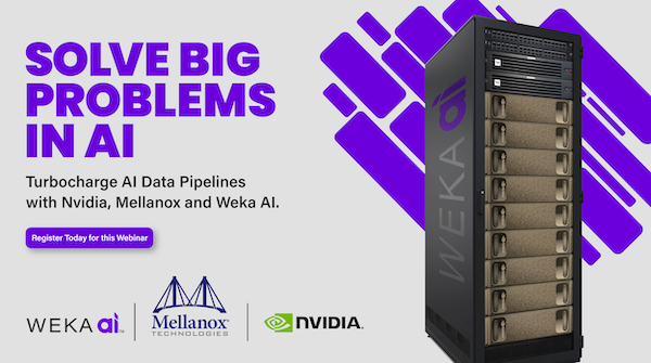 cbunton's tweet photo. Turbocharge #AI data pipelines with #WekaAI, @NVIDIA, and @mellanoxtech. The Weka AI™ framework, provides an accelerated modern storage infrastructure and delivers time to value and time to insights. Join this on-demand webinar to learn more.
https://t.co/3igOhw1lok https://t.co/iYc6CCJmBq