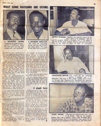 Twaz' ever thus- Nigerians debate living conditions in June 1959.DRUM magazine- June 1959.Source- Private Collection of T.O.M.