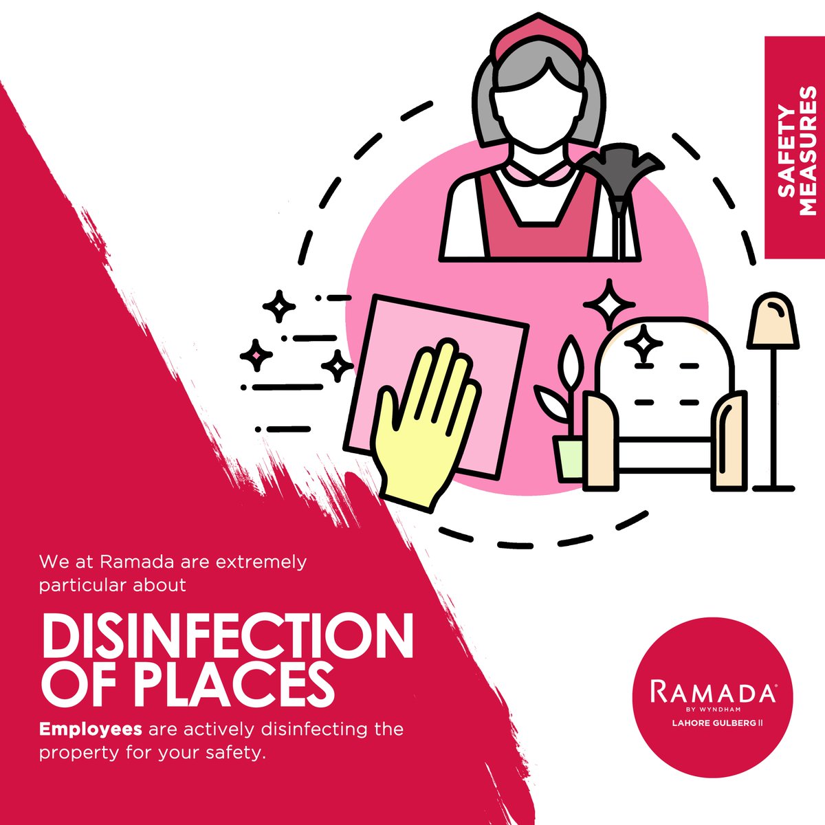 RamadaLahore's tweet photo. Employees are actively disinfecting the property for your safety.

Help the whole nation by staying indoors, safe and healthy!
-
Location: https://t.co/rHimBaQYxh
-
https://t.co/IOECzUEWJn
-
#RamadaLahoreGulberg #Ramada #COVID19 #StaySafeEveryone #StayAtHomeSaveLives https://t.co/Y2P1vtJTpv