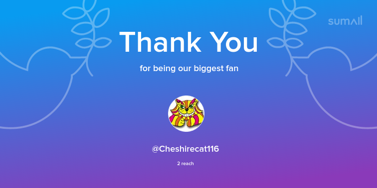 Our biggest fans this week: Cheshirecat116. Thank you! via sumall.com/thankyou?utm_s…