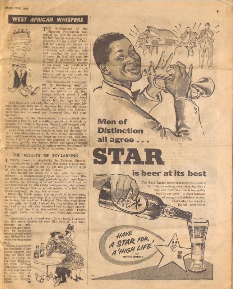 'The government of Nigeria has ruined me'. DRUM; June 1959 issue. Page 9.Source: Private Collection of T.O.M.