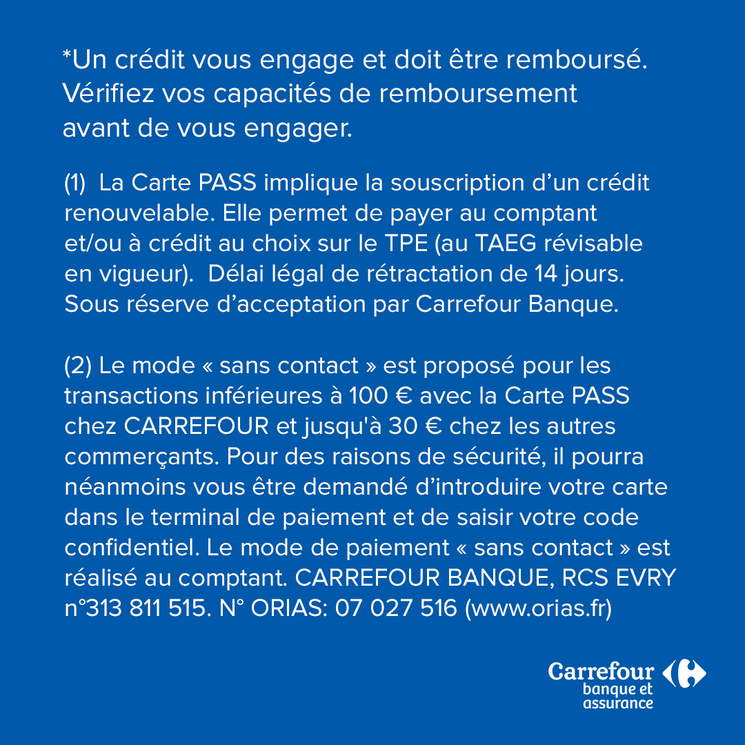 [SANS-CONTACT]

Pour encore plus de sécurité, nous augmentons le plafond de paiement sans-contact de nos Carte Pass à 100€.