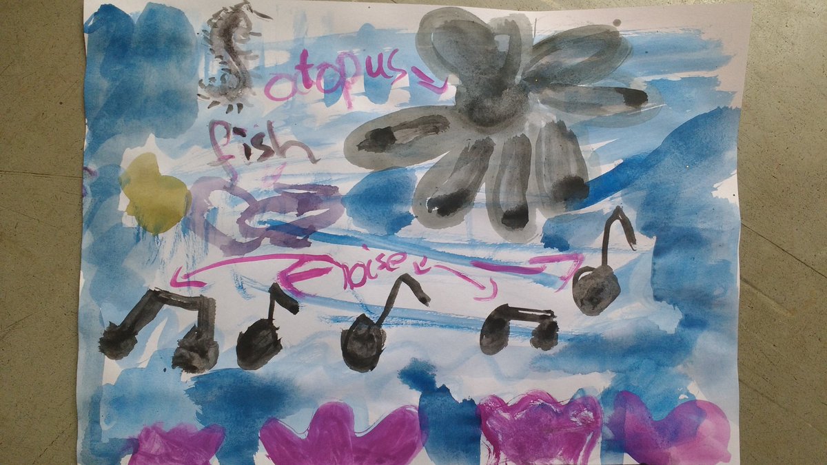 Reuben and Tabitha did some cool paintings of pufferfish and octopus, and Isabel wrote a great poem about "huge whales with massive tails" and "dolphins that click and turtles that kick"