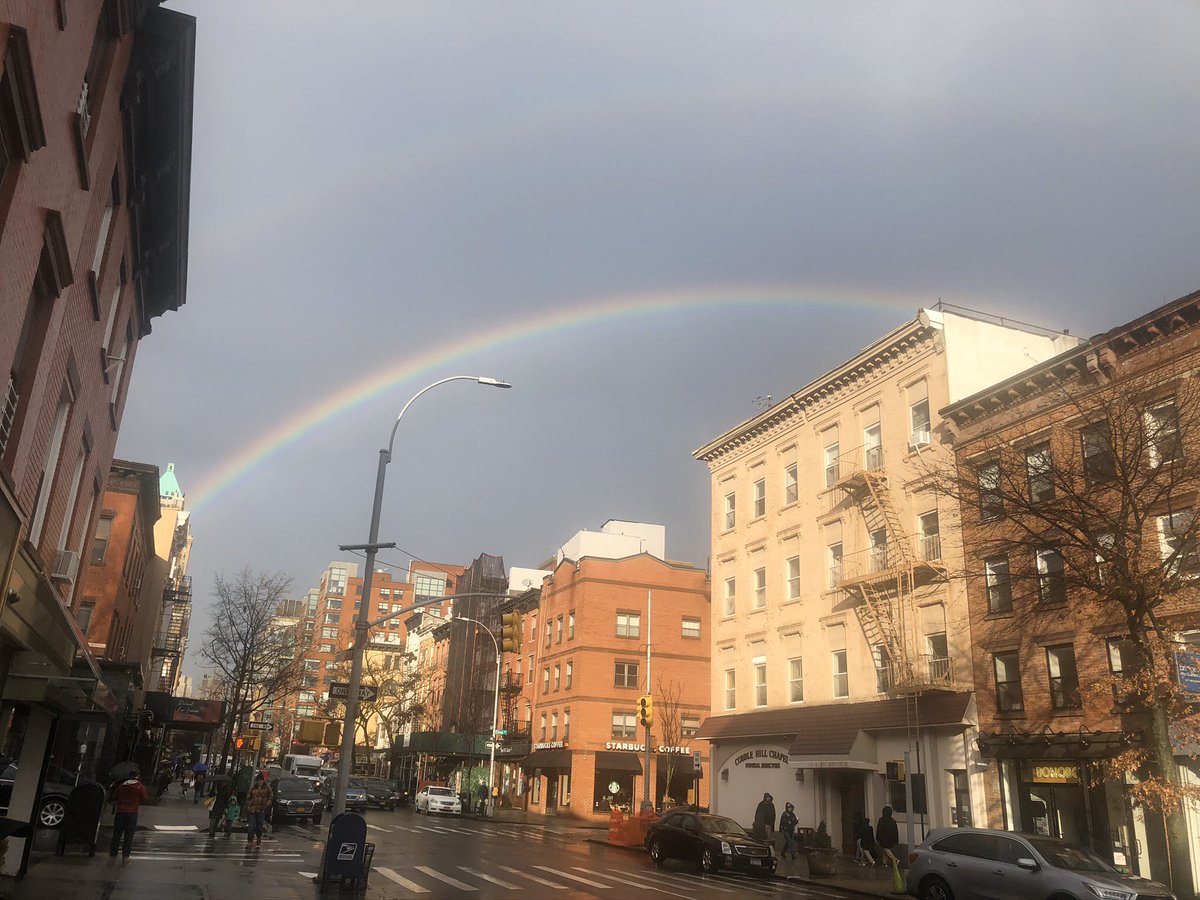 Beautiful double rainbow that formed over court street bagels after a soothing rainstorm on the lunar new year, Saturday afternoon, January 25th, 2020.