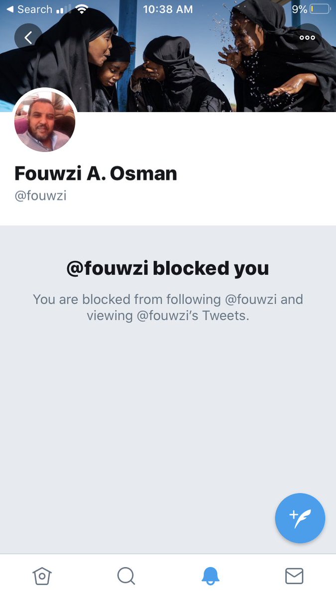 Blocked. By the big man Fouwzi who was laughing at me for blocking nasty trolls.