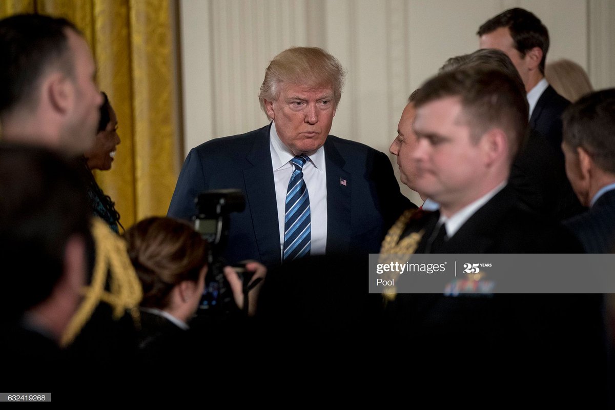 2) January 22, 2017 Let's begin with  #PresidentT swearing in ceremony of 30 senior staff. 9 minute video of  #POTUS45 speech and  #VP reading oath. Please listen and watch. 