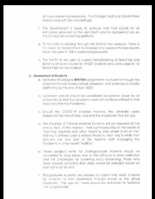 KNUST_Live's tweet photo. JUST IN;

Highlight of modalities of completion of the Semester.

#KNUSTLive https://t.co/aqH7QWE9nR