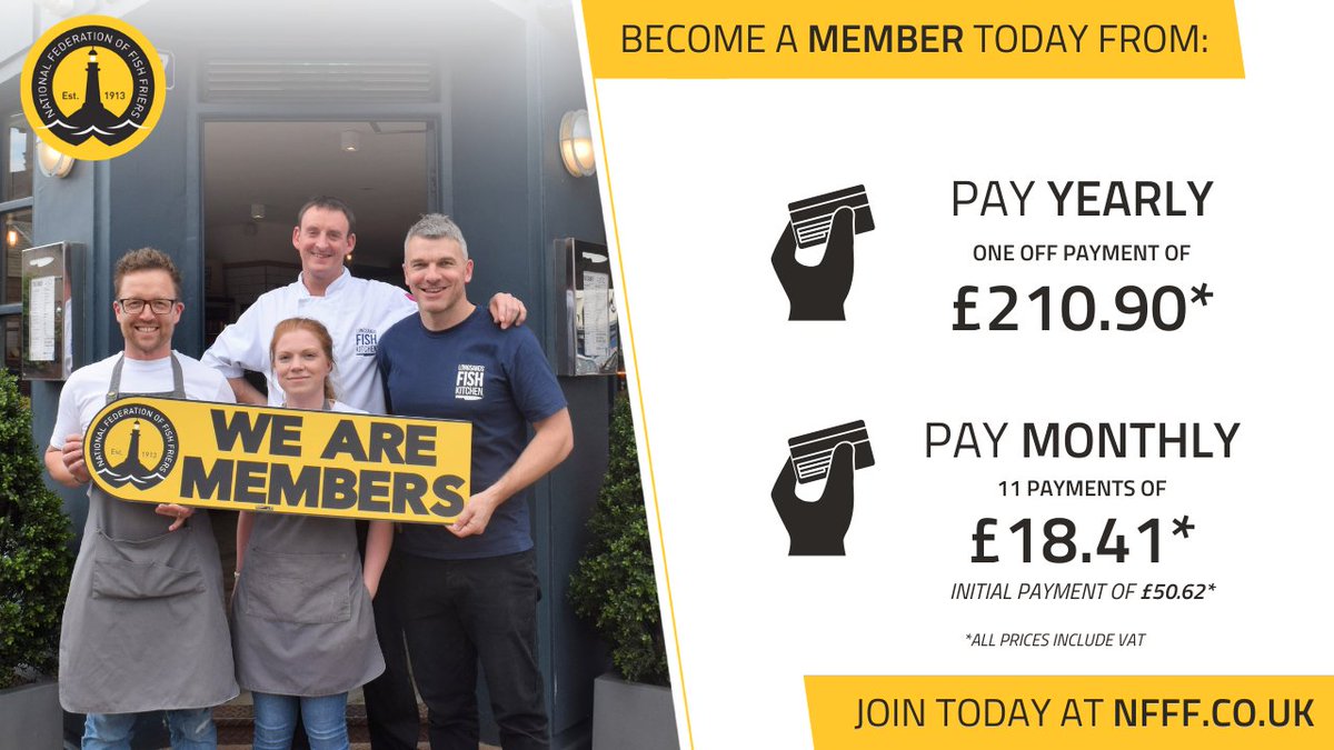 Become an NFFF member today!

The NFFF can now offer monthly direct debit options for shops wanting to join us.

To sign up today, simply visit ➡️ nfff.co.uk/pages/join-now… #fishandchips