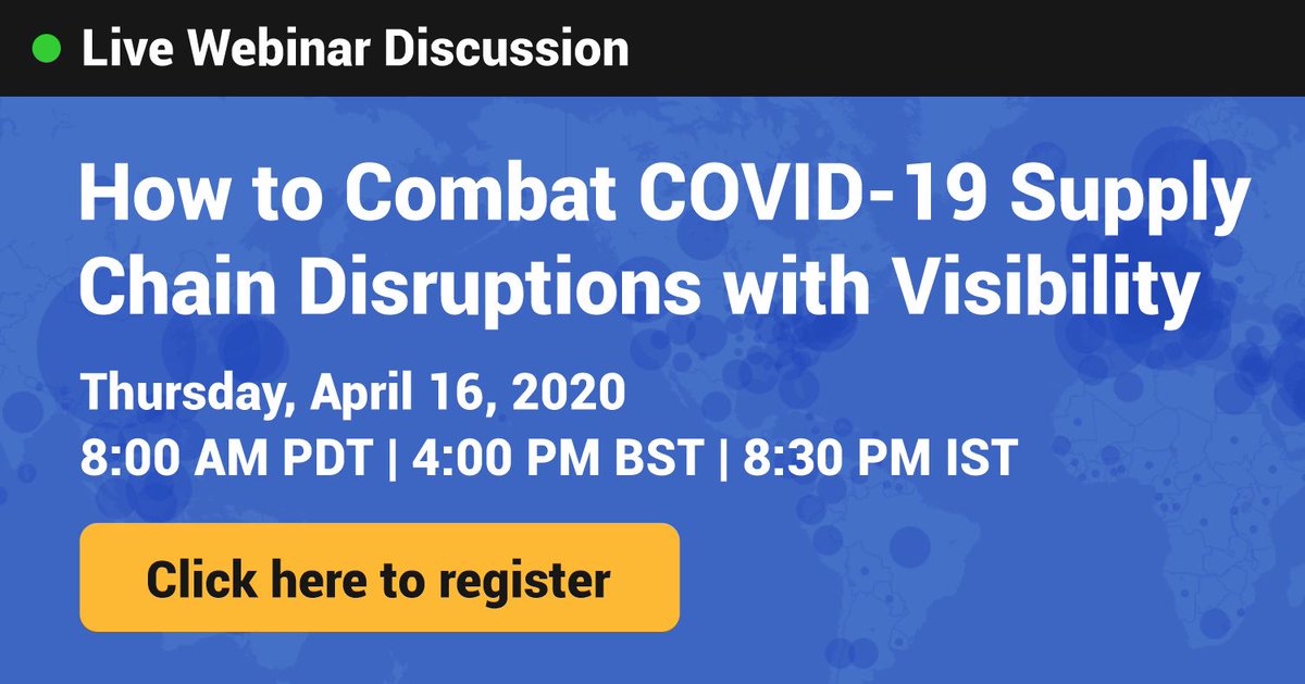 decklarai's tweet photo. You need data-driven insights to regain control over your supply chain today.

Click on the link to know more.
https://t.co/KbnjzFskXW

#covid19 #coronavirus #pandemic #supplychain #disruption #webinar #visibility #logisticsmanagement  #paneldiscussion  #roambee #solution #iot https://t.co/f6nNPUAfRB