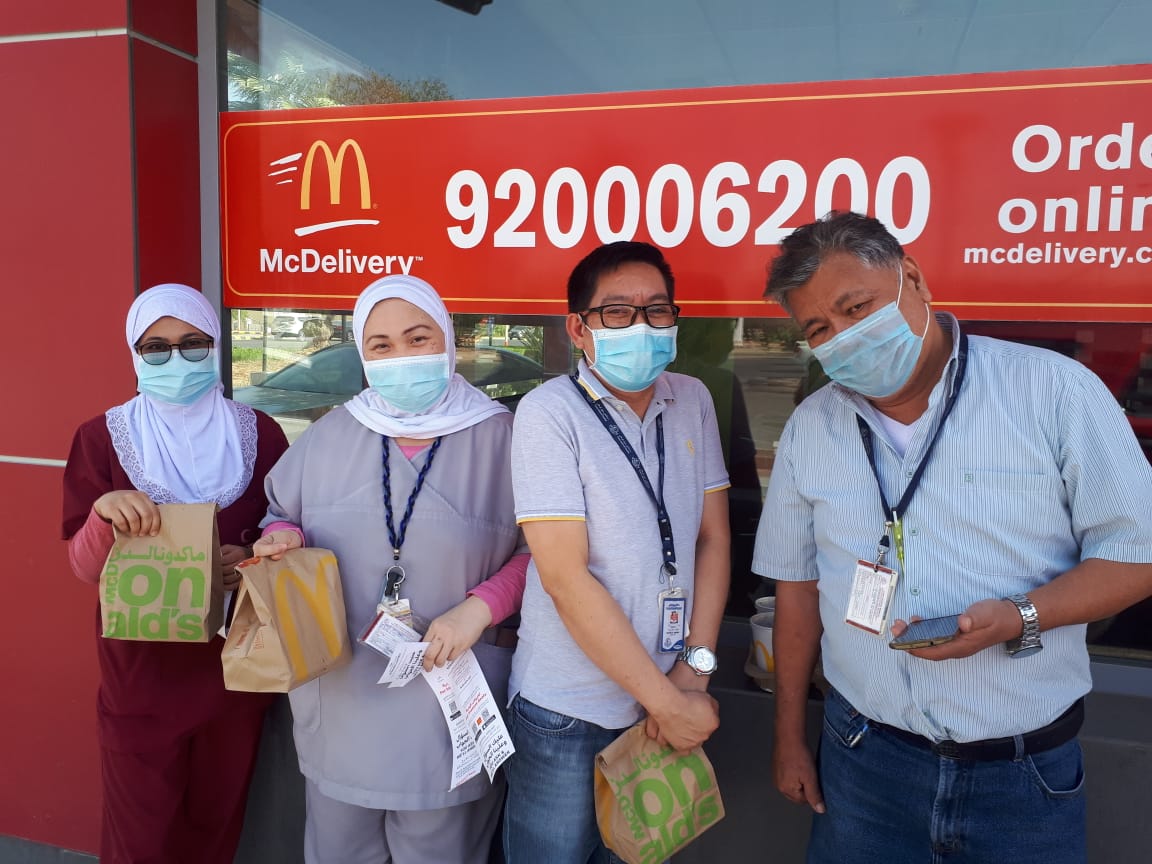 Some more pics of the dedicated healthcare workers who came to collect their free meals using the  #McDonaldsApp  #MCD     #ThankYou 