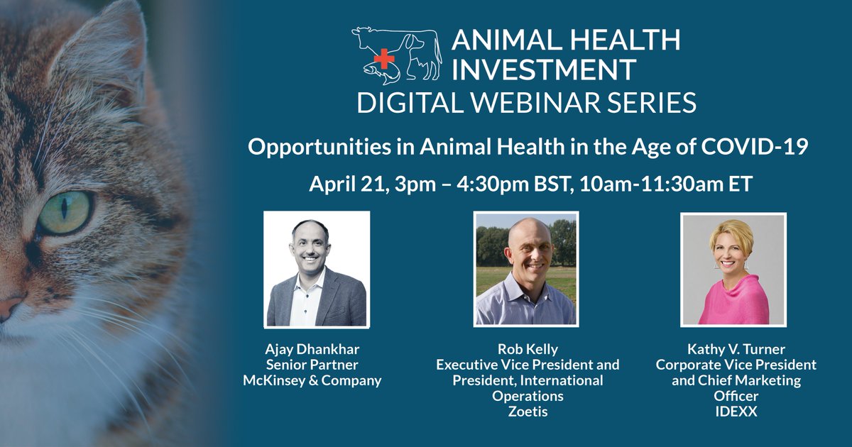 AHInnovation's tweet photo. Animal Health Investment is embracing the world of digital and weβd love for you to join our first free webinar on April 21. You can register here: https://t.co/gUeaQgmDFA #AHInvest #AnimalHealth #COVID19 #Webinar https://t.co/7BZvnRnpdK