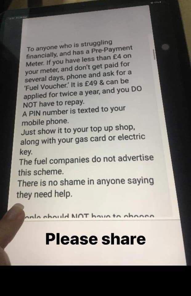 catarnold_'s tweet photo. Pay on a pre-pay meter? Top tip here👇#FuelHelp @CarolineBaxter @fireylivs @carl1545 @Michael4Sussex @333maggiemay @Debs4S @LeeCowen4Labour @Dave_Balfe @BeccyCooper4Lab @JimLDeen @helensilman4lab @Sally4Labour @dawnsmith07 https://t.co/F9nuYiLPlM