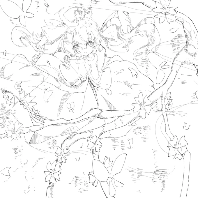 サラトガちゃんの進水日絵おわんね〜のでとりあえず色塗ってないやつ置いとく〜サラトガちゃん進水日おめでと〜〜〜すき〜〜〜✨ 