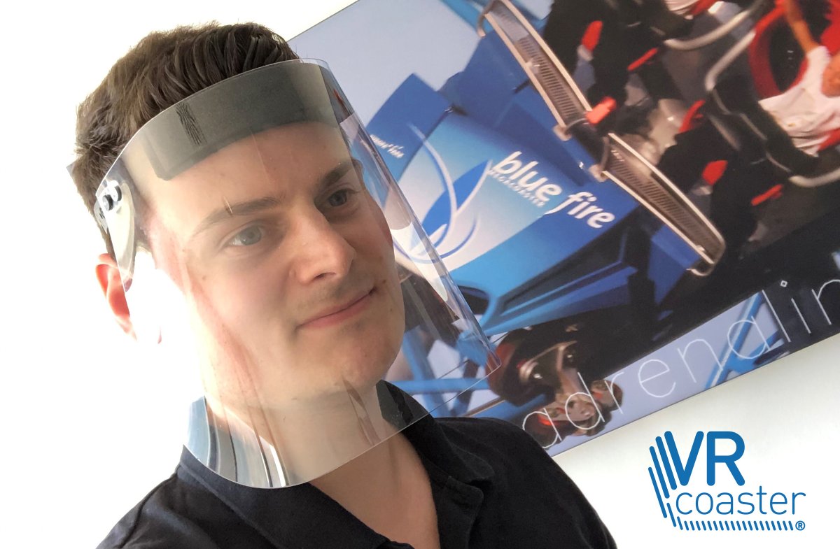 VRcoaster's tweet photo. Professional VR for millions of guests, now professional protection for our doctors and nurses: We're using our production facilities to produce protective face shields.
Fully certified, DIN-compliant and very robust. #COVID19 #VRcoaster #VR #corona https://t.co/EhoJV41o6j